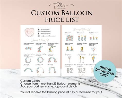 Balloon Garland Price List